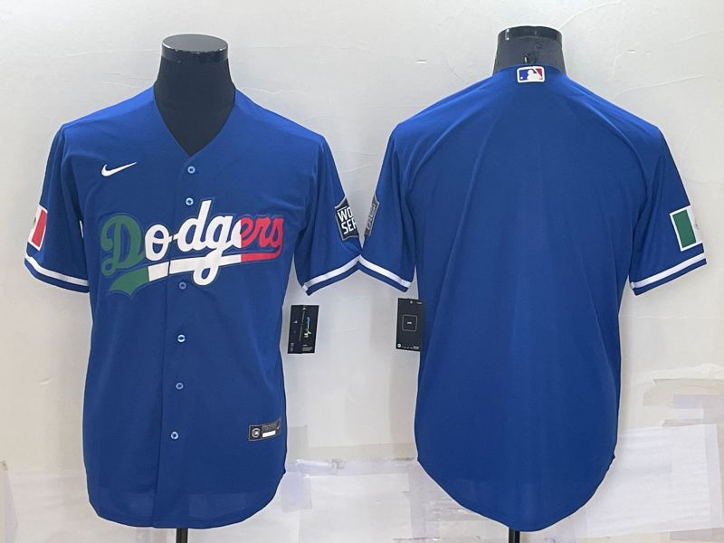 Men Los Angeles Dodgers Blank Blue Game Nike 2022 MLB Jersey23